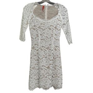 Imperial Women's Cream Lace Midi Dress Sz Small